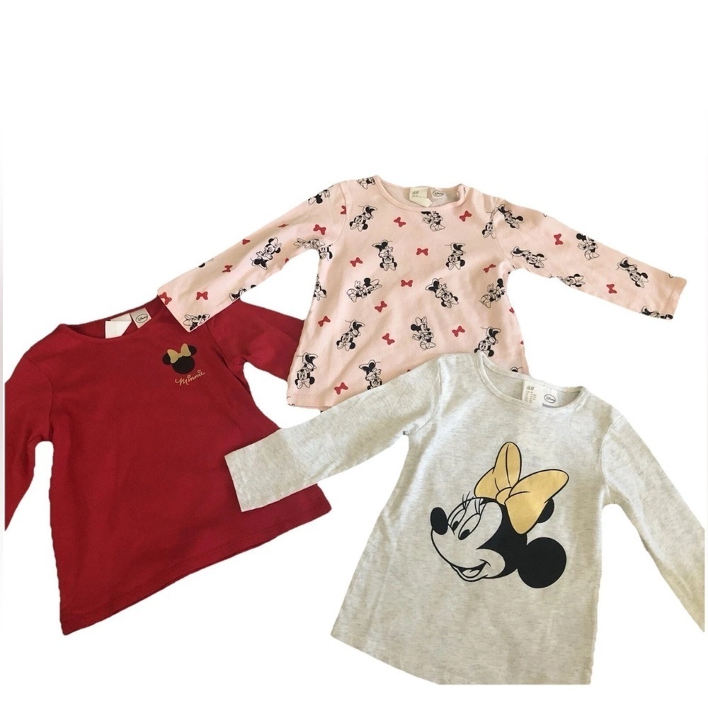 Baby Girls  Jersey Tops Size 12-18m Disney x H&M 3pc new with tags